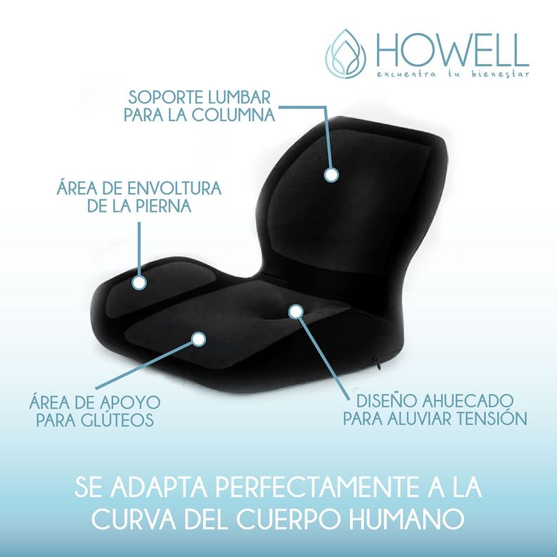 Cojín Ortopédico Asiento y Espalda Lumbar 2 en 1 Howell-3