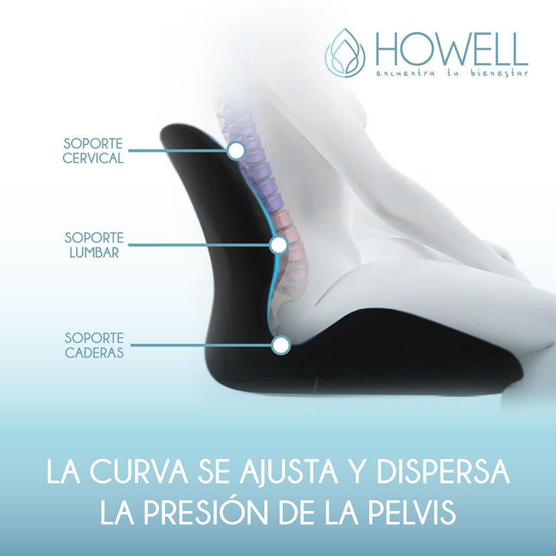 Cojín Ortopédico Asiento y Espalda Lumbar 2 en 1 Howell-4