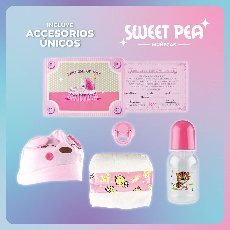 Bebé Reborn Ojos Cerrados Sweet Pea Realista Silicona 55 Cm-3