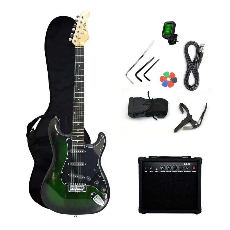 Guitarra Eléctrica Stratocaster Ibrah + Amplif + Accesorios-0
