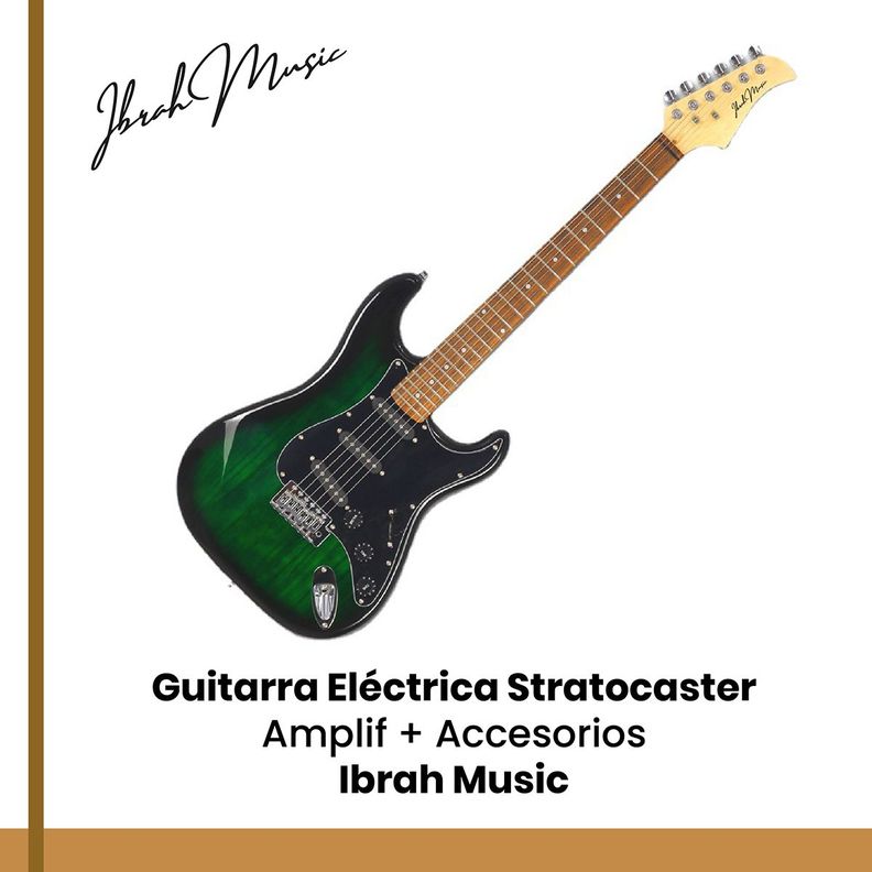 Guitarra Eléctrica Stratocaster Ibrah + Amplif + Accesorios-5
