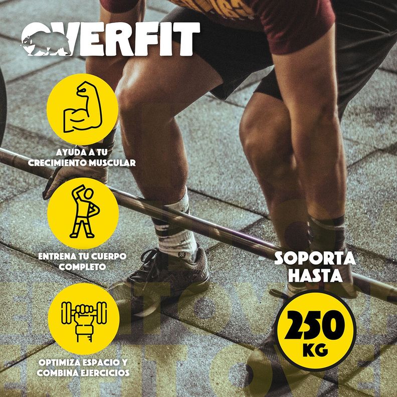 Barra Olimpica Recta Overfit 20kg 220Cm Cromada Fitness-1