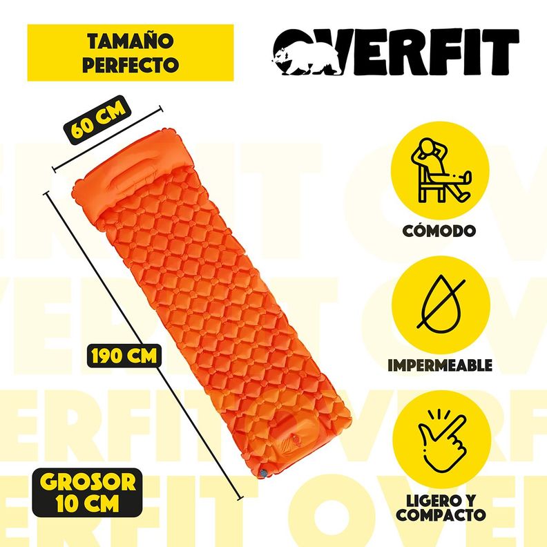 Colchoneta Inflable Individual Camping Overfit Light 10cm-2