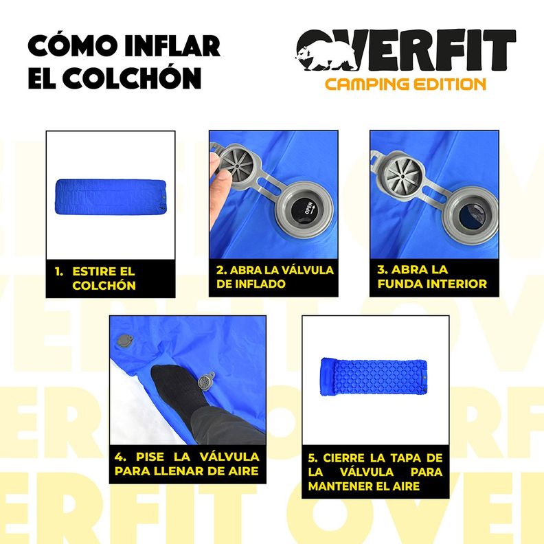 Colchoneta Inflable Individual Camping Overfit Light 10cm-4