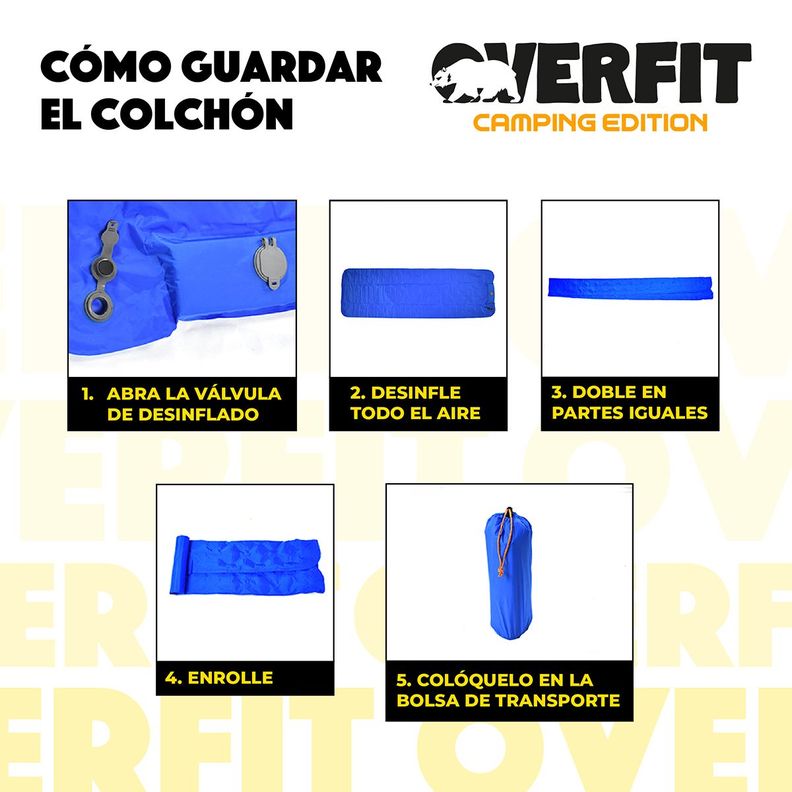 Colchoneta Inflable Individual Camping Overfit Light 10cm-5