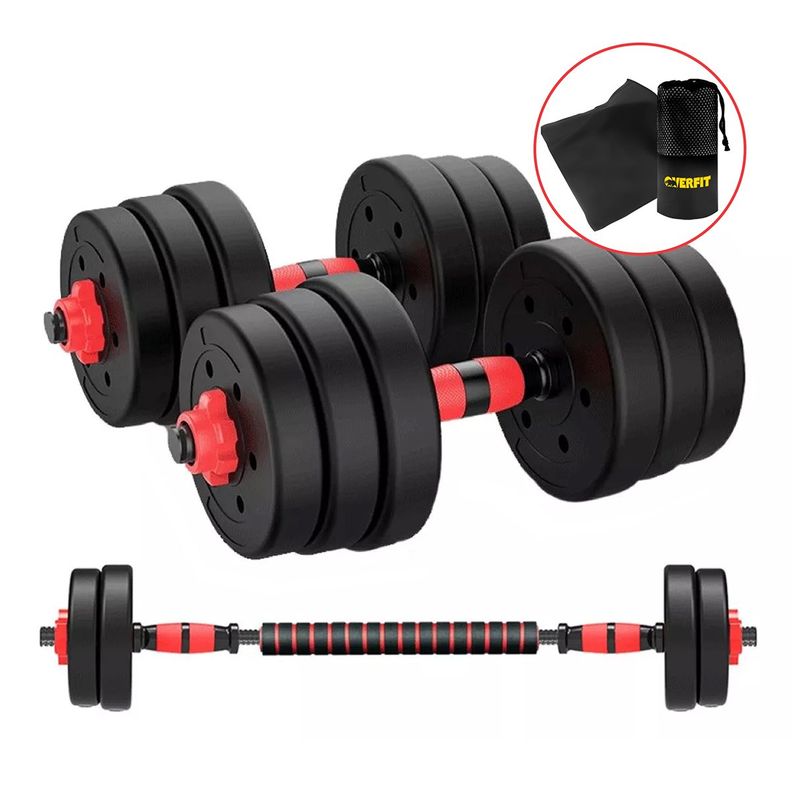 Set Mancuernas Y Barra Unibles 20kg Fitness Pesas Ajustables-0
