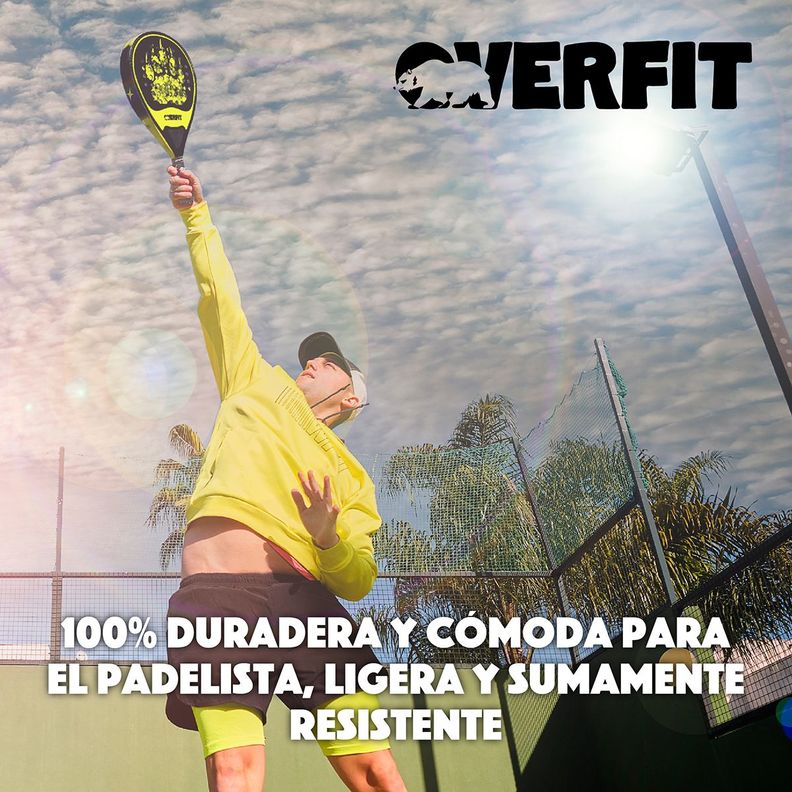Pala de Padel Overfit ProStrike 38mm Fibra Híbrida + Bolso-7