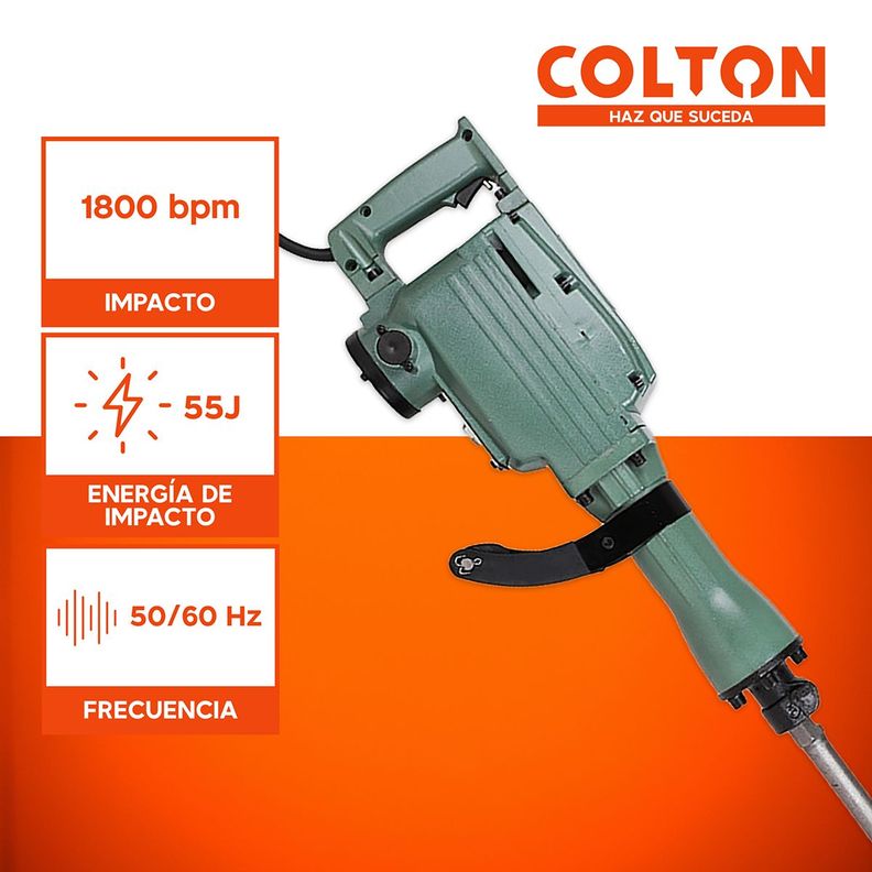 Cango 13.8 Kg Martillo Demoledor Watson + Cinceles 2400W-2