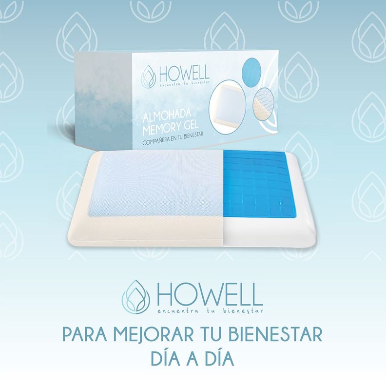 Almohada Gel Ortopédica Viscoelástica Howell Memory 60x40cm-8