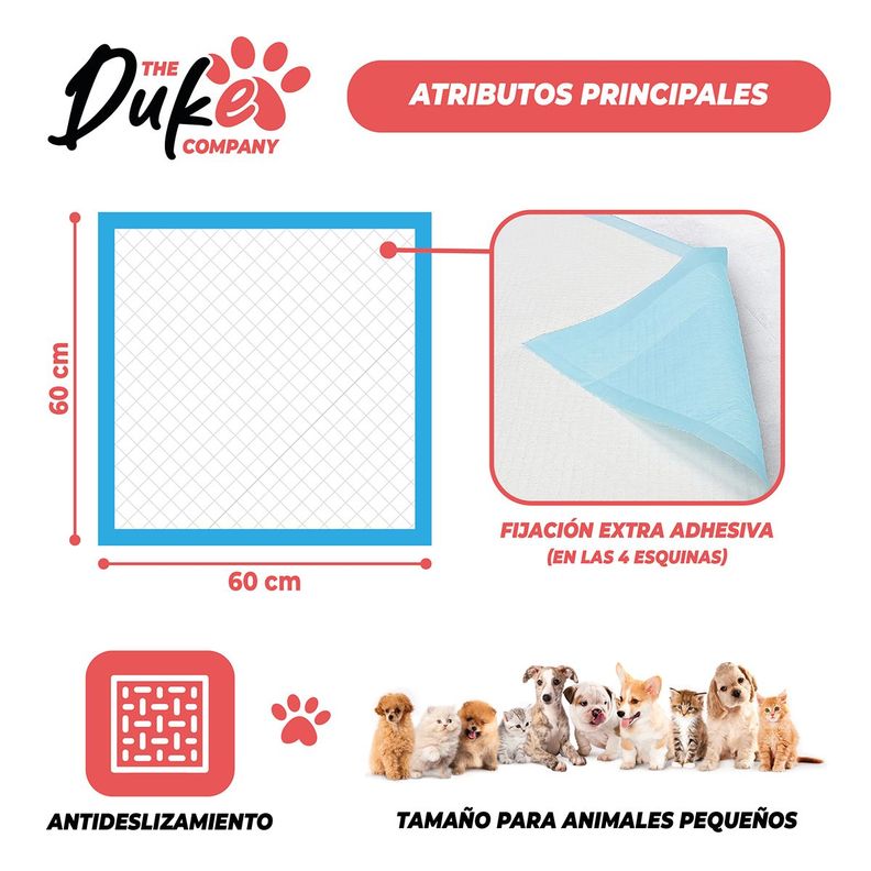 Sabanillas Para Perro  60x60 Duke 6 Capas Aromáticas 100U-1