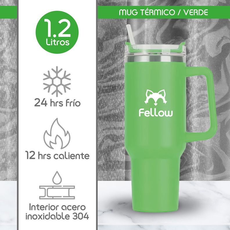 Vaso Termico 1,2Lts Electra By Fellow Mug Tumblr + Bombilla-1
