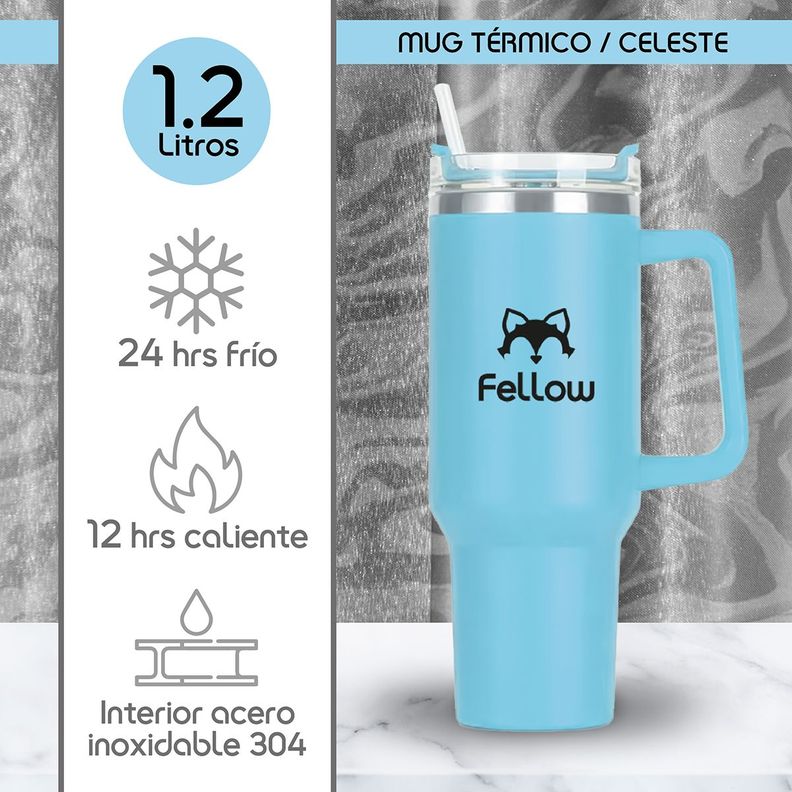 Vaso Termico 1,2Lts Electra By Fellow Mug Tumblr + Bombilla-1