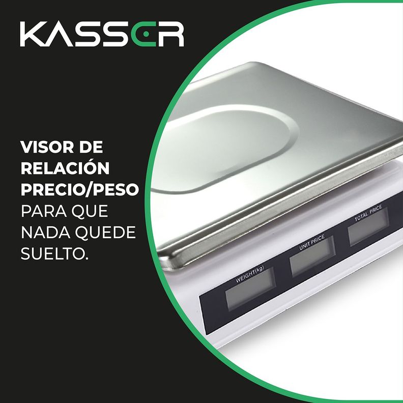 Balanza Digital Kasser Pesa 40 kilos Comercial Recargable-4