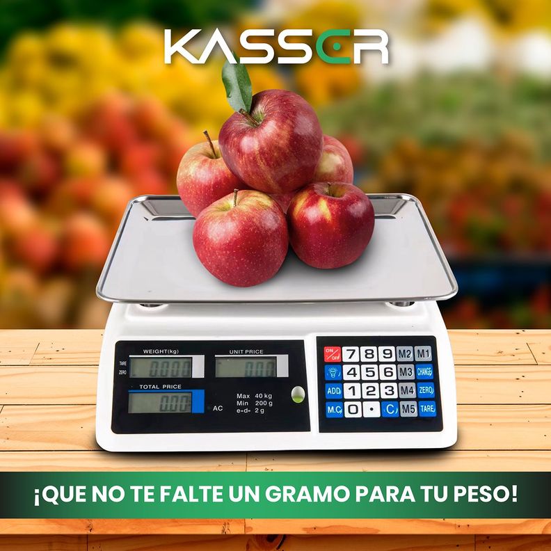 Balanza Digital Kasser Pesa 40 kilos Comercial Recargable-6