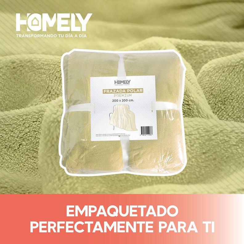 Frazada Polar Termica King Homely Manta 200x200cm Beige-3