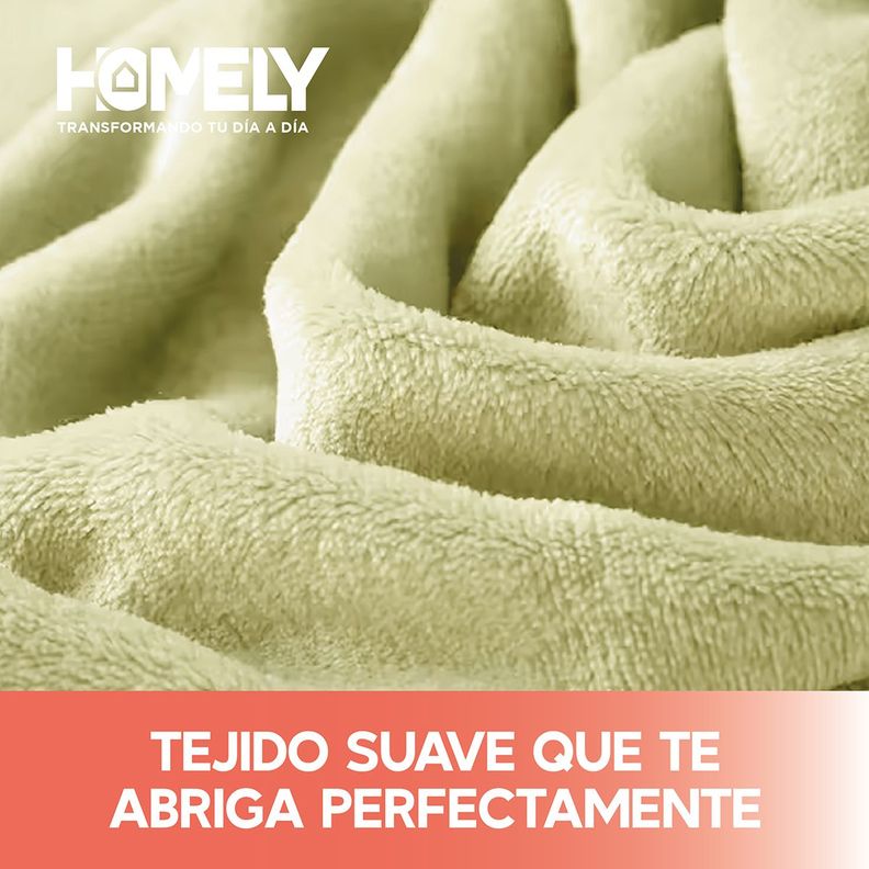 Frazada Polar Termica King Homely Manta 200x200cm Beige-6