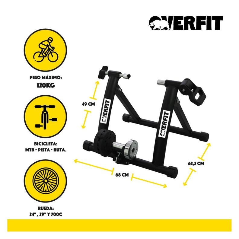 Rodillo Magnético Bicicleta Ciclismo Entrenamiento Overfit-4