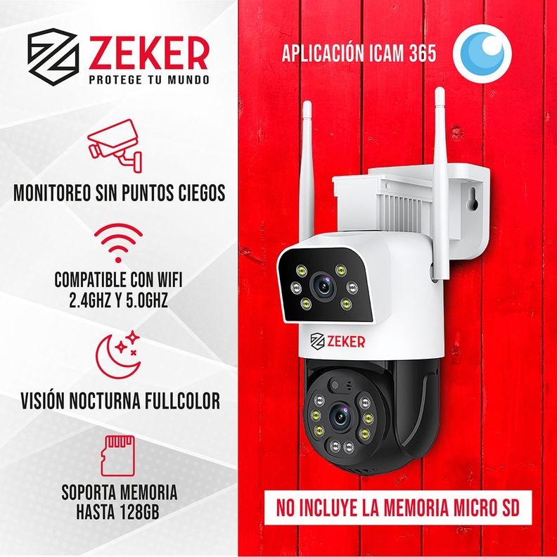 Cámara De Seguridad 5G Zeker Doble 4MP Exterior Impermeable-1