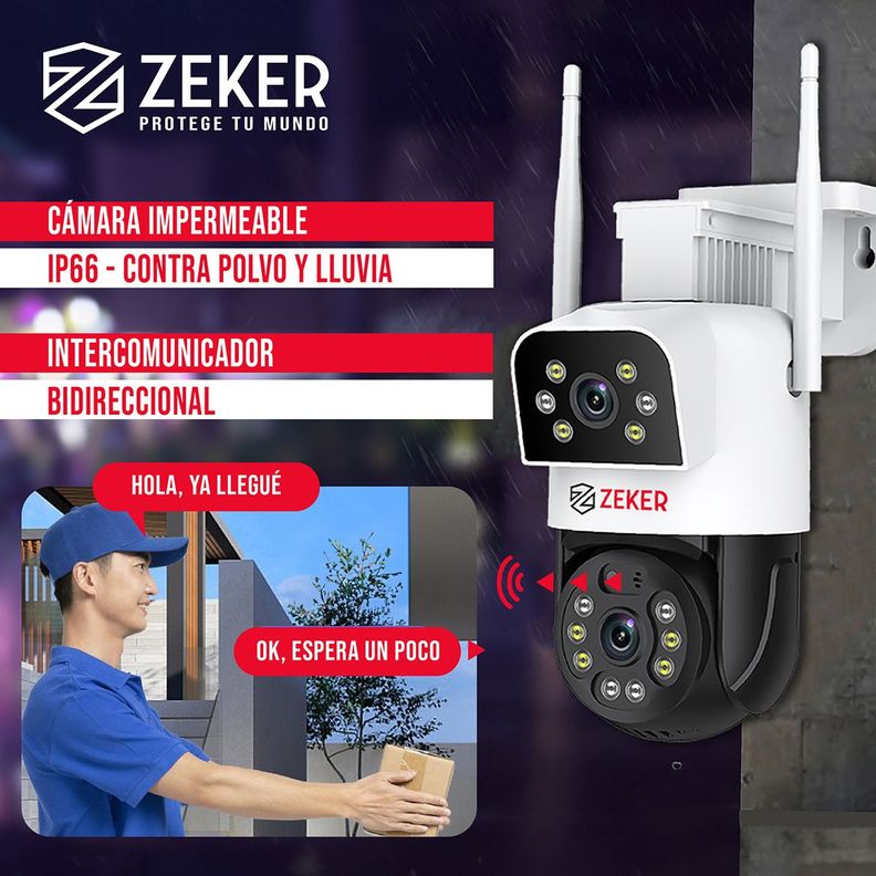 Cámara De Seguridad 5G Zeker Doble 4MP Exterior Impermeable-2