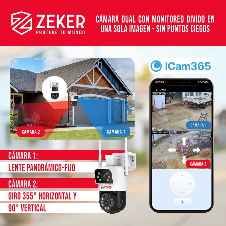 Cámara De Seguridad 5G Zeker Doble 4MP Exterior Impermeable-3