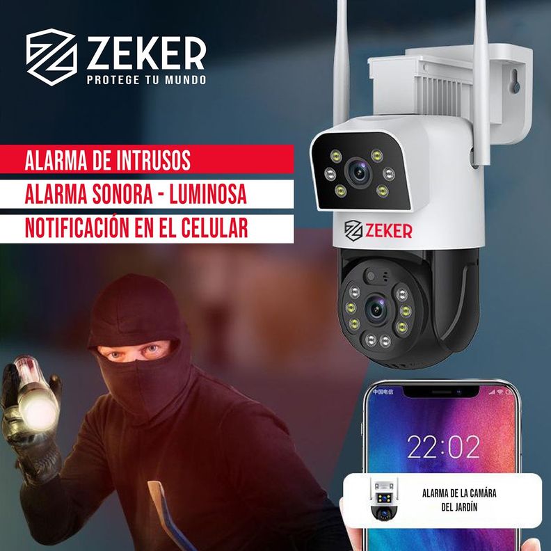 Cámara De Seguridad 5G Zeker Doble 4MP Exterior Impermeable-4