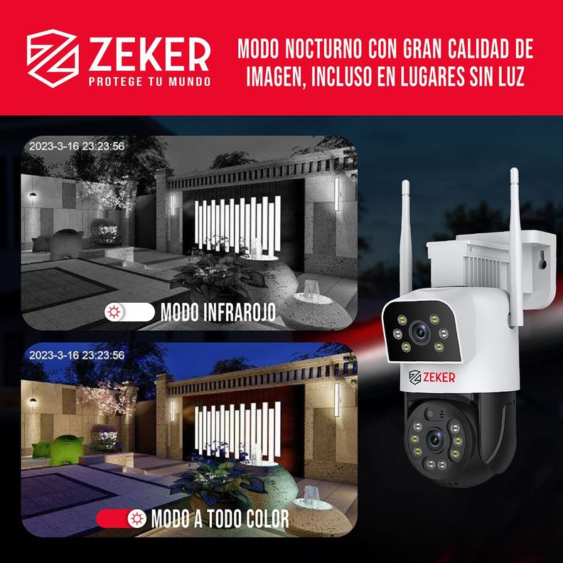 Cámara De Seguridad 5G Zeker Doble 4MP Exterior Impermeable-5