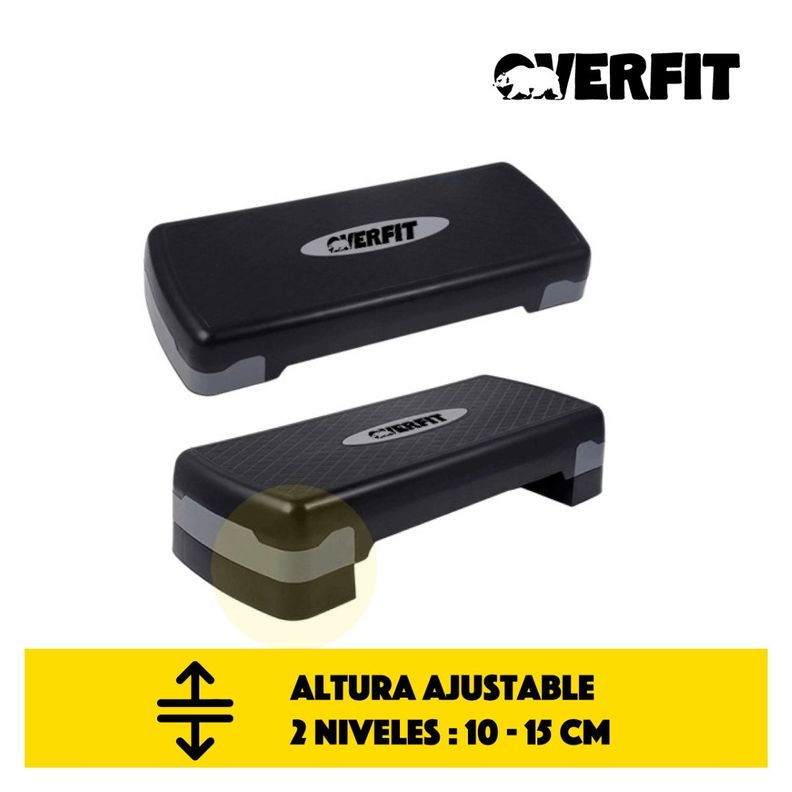 Step Aeróbico Ajustable 2 Niveles Antideslizante Overfit-2
