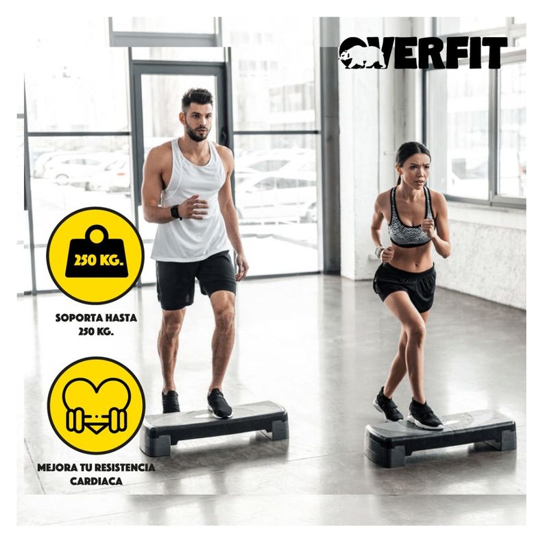 Step Aeróbico Ajustable 2 Niveles Antideslizante Overfit-4