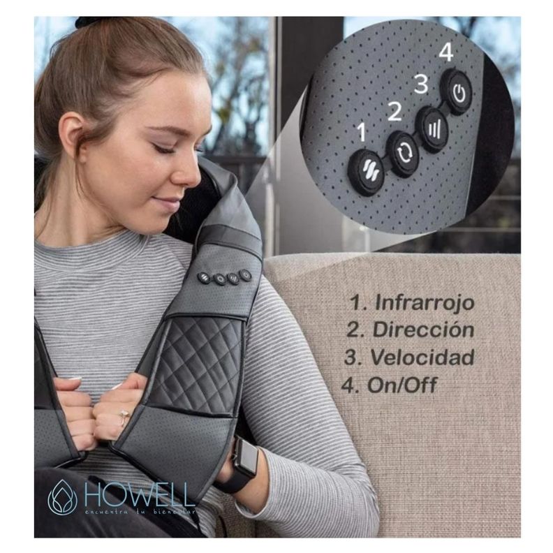 Masajeador De Cuello Espalda Howell Cervical V3 Cuero-1