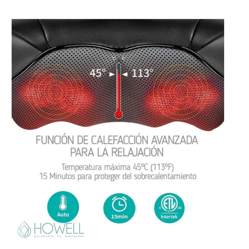 Masajeador De Cuello Espalda Howell Cervical V3 Cuero-3
