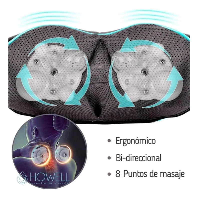Masajeador De Cuello Espalda Howell Cervical V3 Cuero-4
