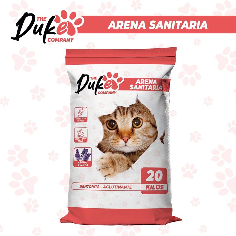 Arena Para Gato 20 Kilos Duke Bentonita Aglutinante Lavanda-9