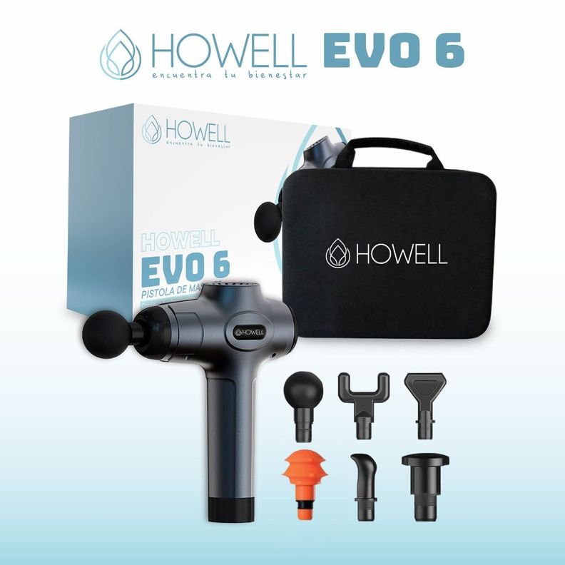 Pistola Masajes Howell EVO 6 Masajeador Muscular Portátil-6