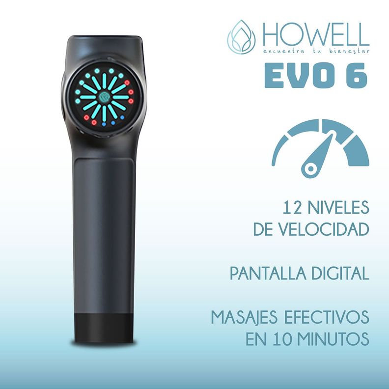 Pistola Masajes Howell EVO 6 Masajeador Muscular Portátil-1