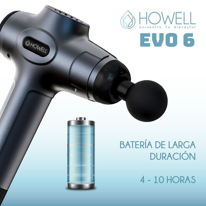Pistola Masajes Howell EVO 6 Masajeador Muscular Portátil-4