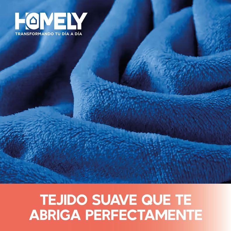 Frazada Polar Termica King Homely Manta 200x200cm Azul-3