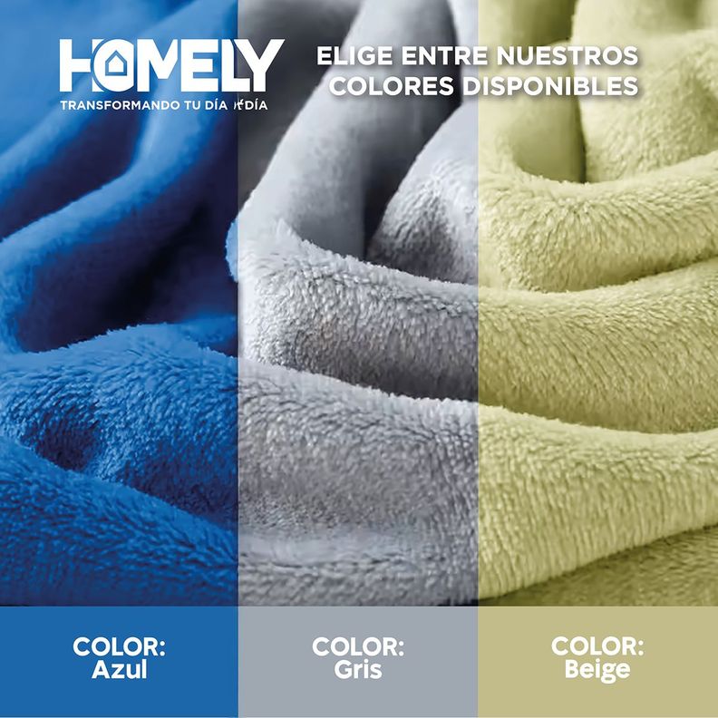 Frazada Polar Termica King Homely Manta 200x200cm Azul-5