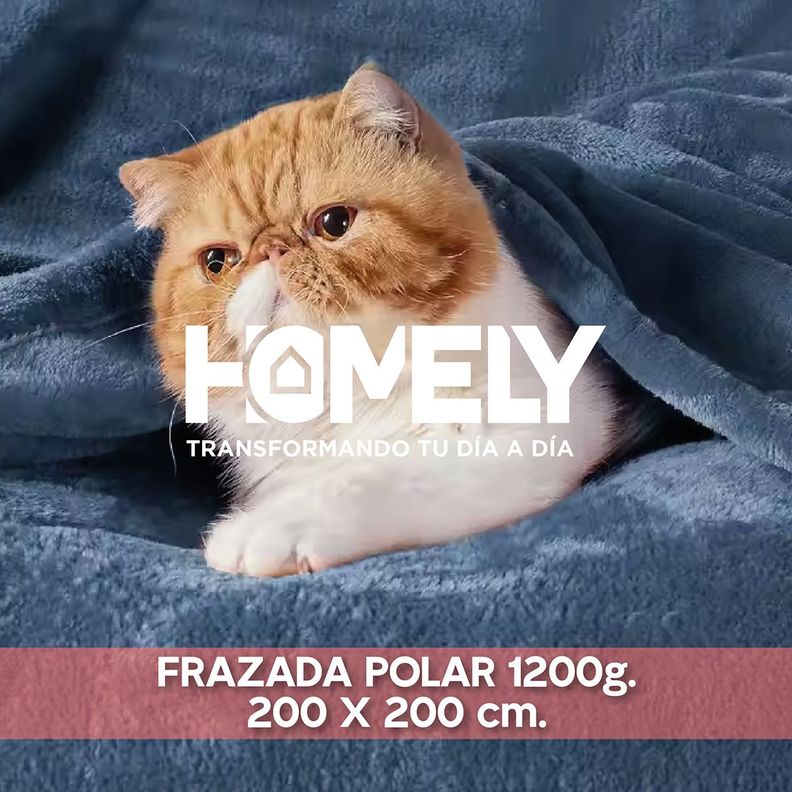 Frazada Polar Termica King Homely Manta 200x200cm Azul-6