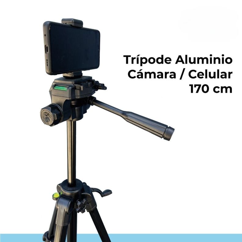 Trípode Celular Camara Portátil Aluminio Carga 10 kg 170 cm-1