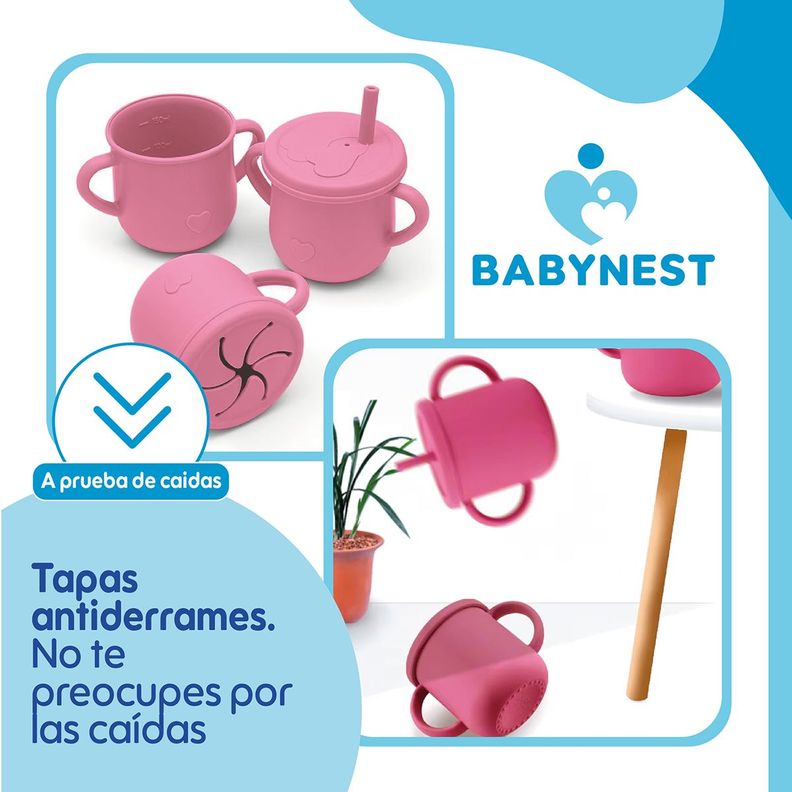 Set Alimentacion Silicona Bebe 10P Antideslizante BabyNest-5