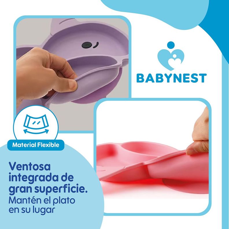 Set Alimentacion Silicona Bebe 10P Antideslizante BabyNest-7