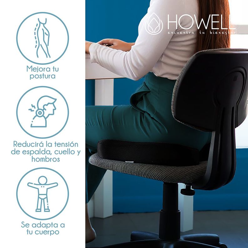Cojín Lumbar Ortopédico Viscoelástico Howell Asiento-2