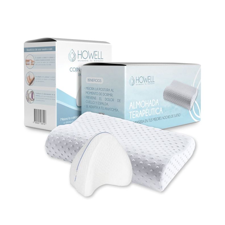 Pack Almohada Ortopédica Y Cojín Piernas Memory Terapeuticas-0
