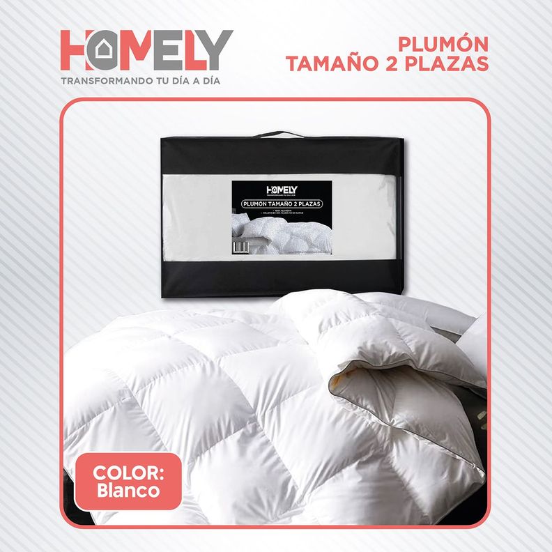 Cubrecama Cobertor 2 Plazas 90% Pluma Pecho Ganso Homely Lux-5