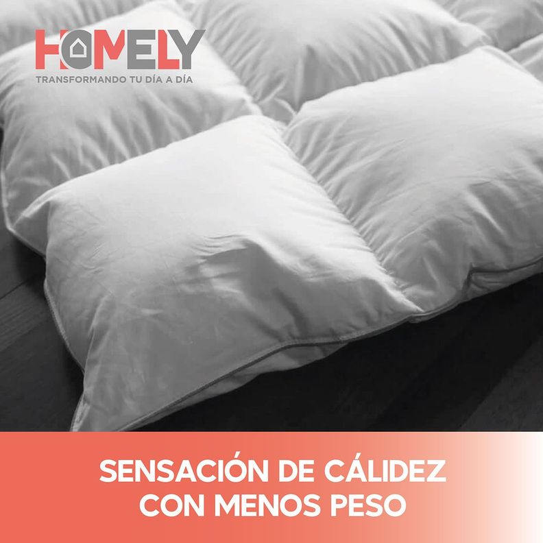 Cubrecama Cobertor 2 Plazas 90% Pluma Pecho Ganso Homely Lux-6