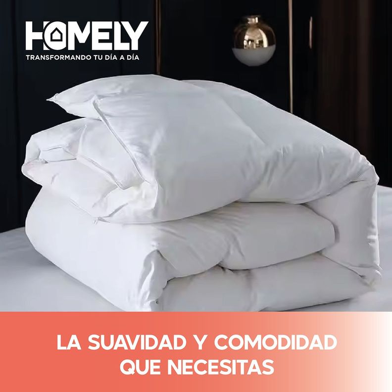 Cubrecama Cobertor 2 Plazas 90% Pluma Pecho Ganso Homely Lux-7