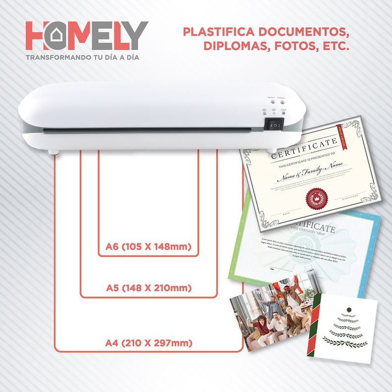 Termolaminadora Plastificadora Homely + Accesorios + Laminas-5