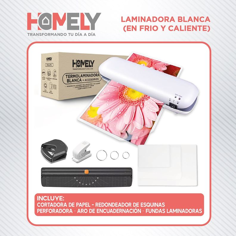 Termolaminadora Plastificadora Homely + Accesorios + Laminas-6