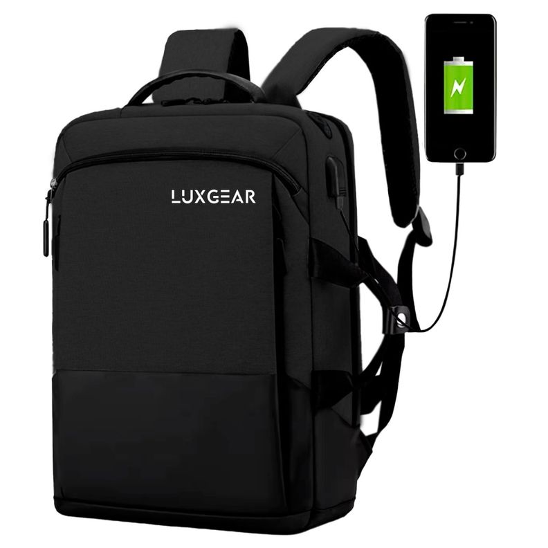 Mochila Notebook Oficina Luxgear UrbanTech Impermeable - Negro-0