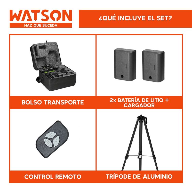 Nivel Láser 16 Líneas Watson Nivel Automático + Trípode-4